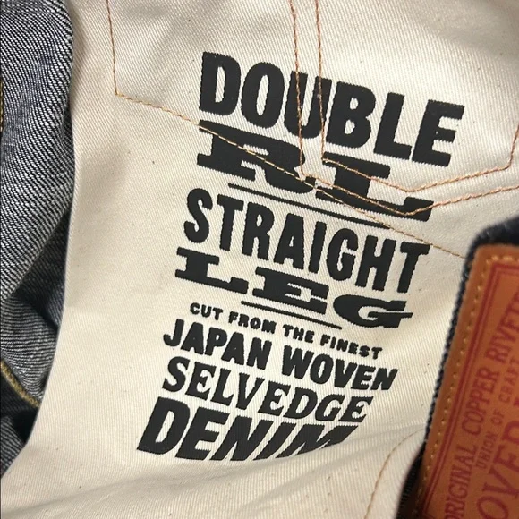 Ralph Lauren Double RL Indigo Relaxed Jeans 16% wool cotton straight leg - Picture 4 of 16